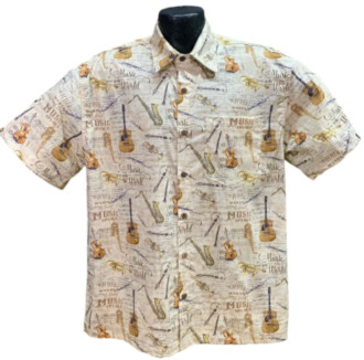 Classic Musical Hawaiian Shirt- Made in USA- 100% Cotton